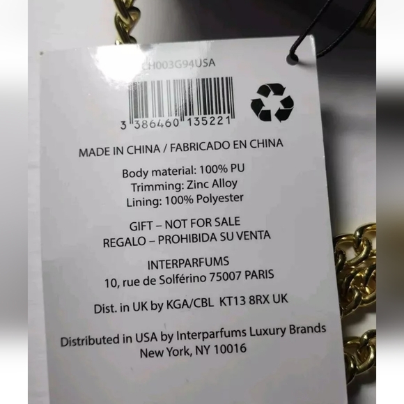 JIMMY CHOO Parfums Crossbody Vinyl Small Purse Bag Gold Chain Evening Ba… - Picture 8 of 8